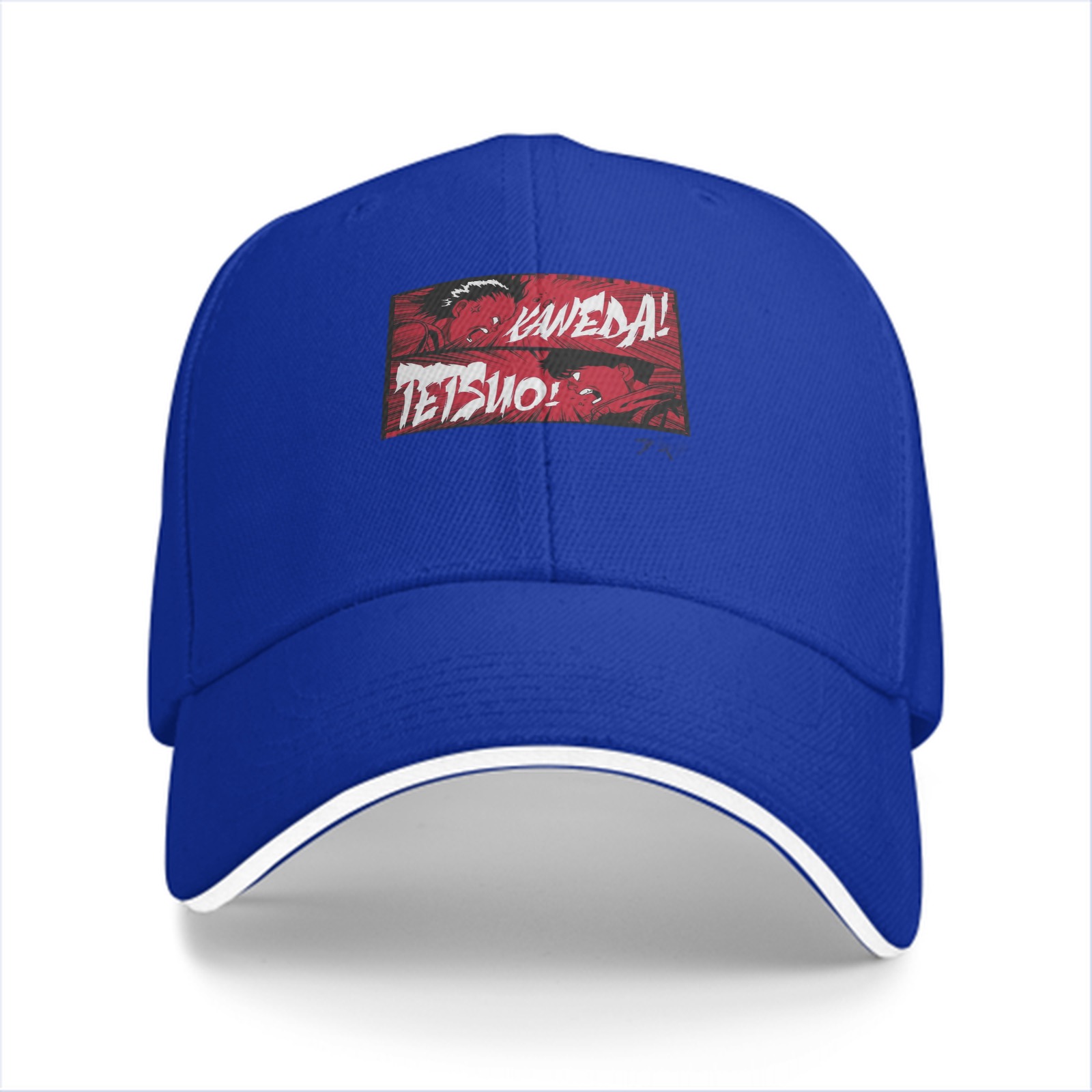 Black baseball cap with Kaneda Tetsuo anime graphic print