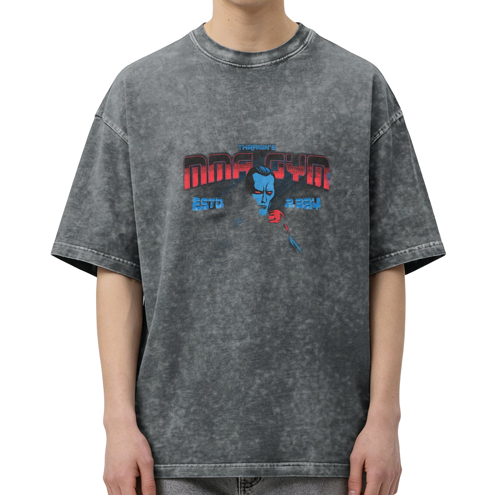 Thrawn's MMA Gym Estd 2384 Acid Wash Graphic T-Shirt