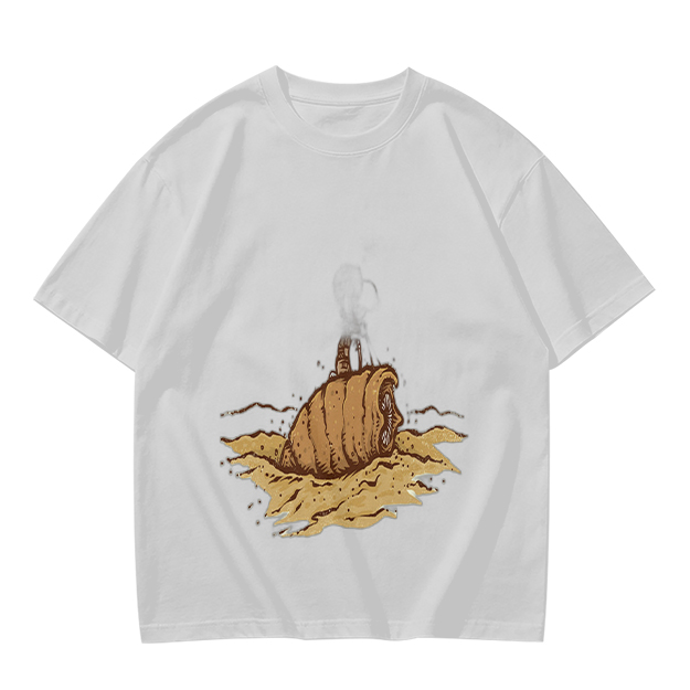 Olive Green T-Shirt With Sandworm Desert Print