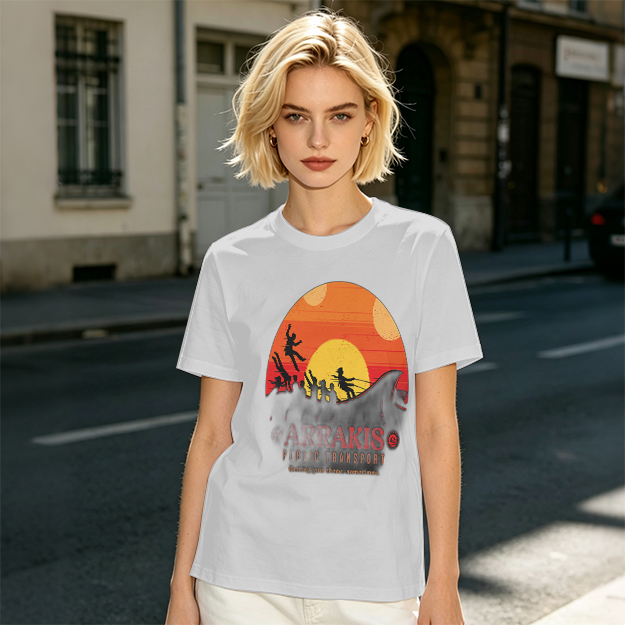 Arrakis Public Transport Sandworm Sunset Silhouette T-Shirt