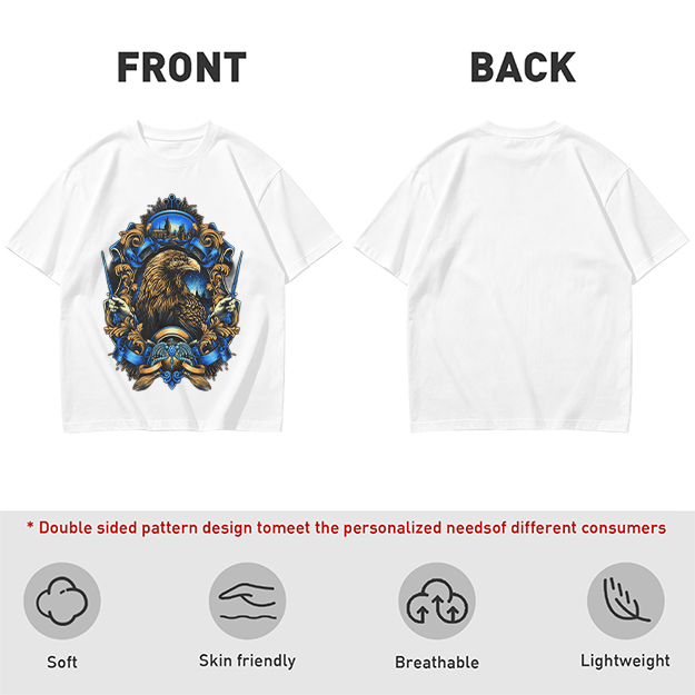 Olive T-Shirt With Detailed Eagle Crest Graphic Design