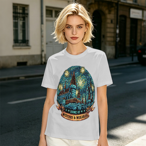 Home of Witches & Wizards Castle Starry Night T-Shirt