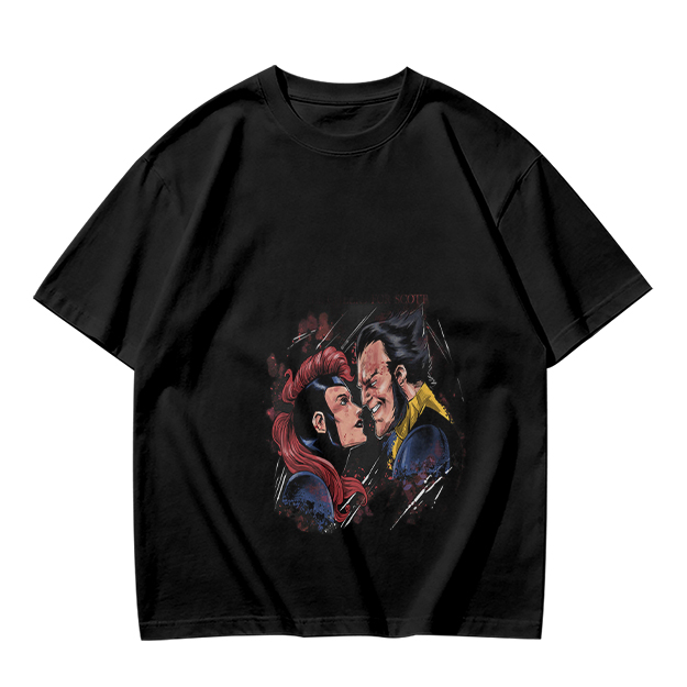 Olive T-shirt with Comic Style Superhero Character Art Print