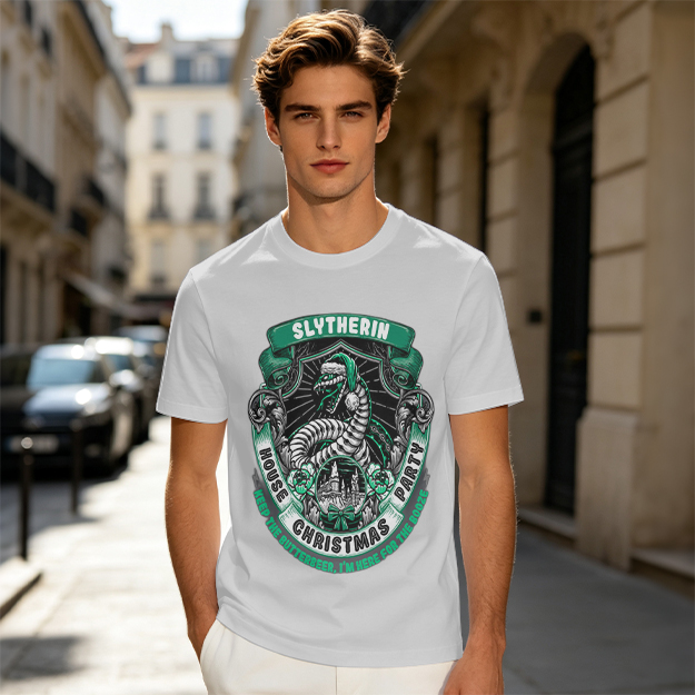 Slytherin House Christmas Party Themed Graphic T-Shirt