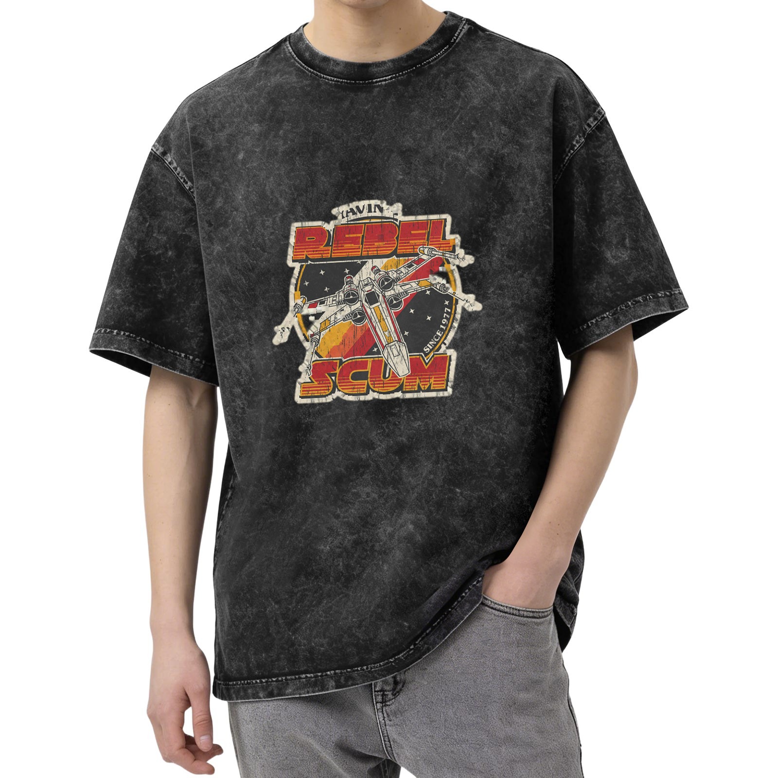 Star Wars Rebel Scum X-Wing Vintage Wash Graphic T-Shirt
