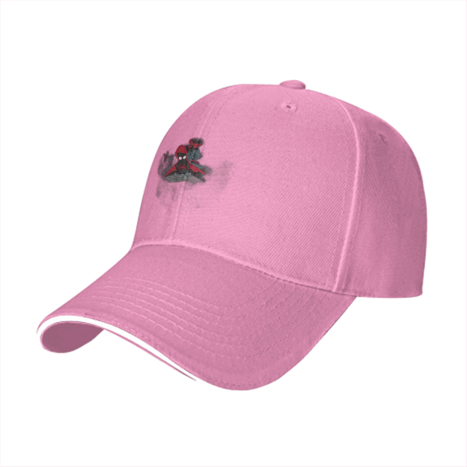 Black Baseball Cap With Spider Character Graphic Design