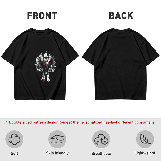 Olive T-Shirt With Winged Warrior Graphic Print
