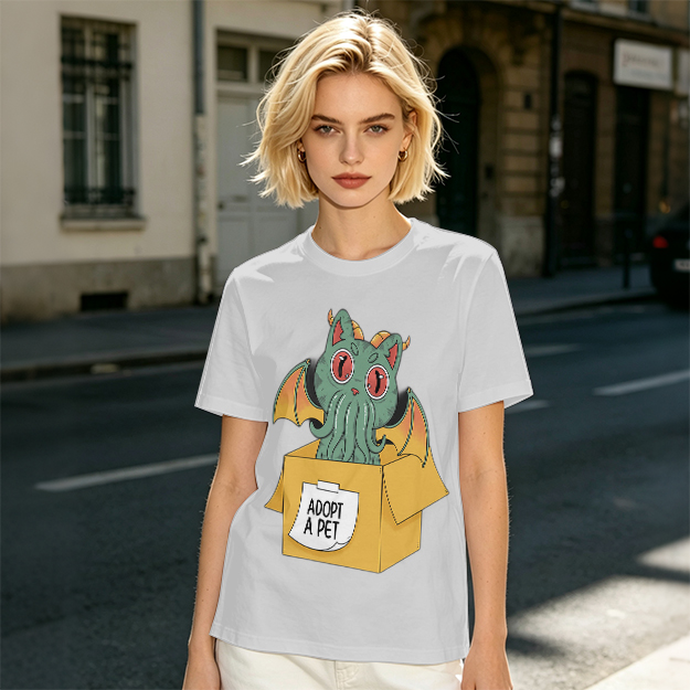 Adopt a Pet Cthulhu Cat Monster Graphic T-Shirt