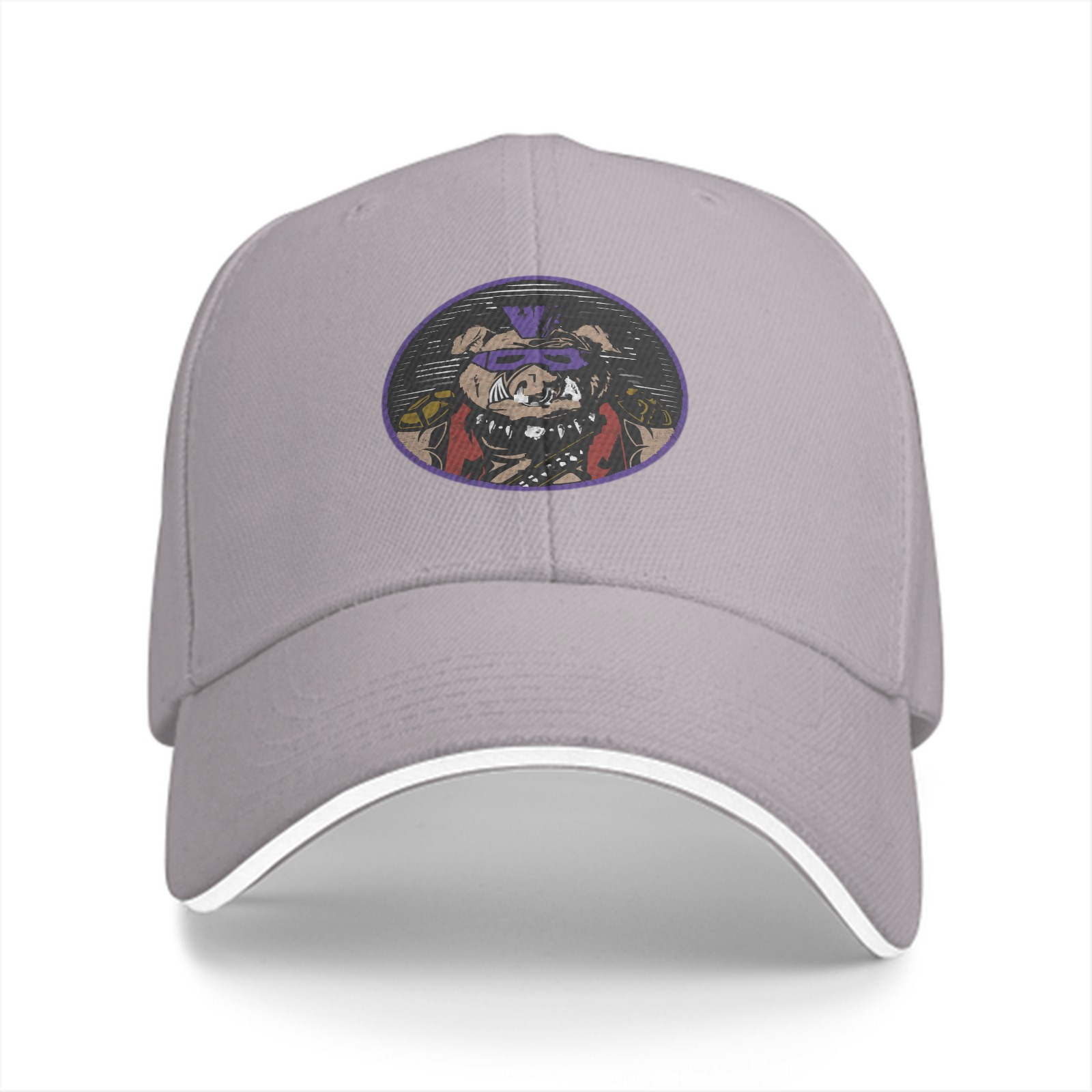 Black Baseball Cap With Bebop Villain Graphic Print