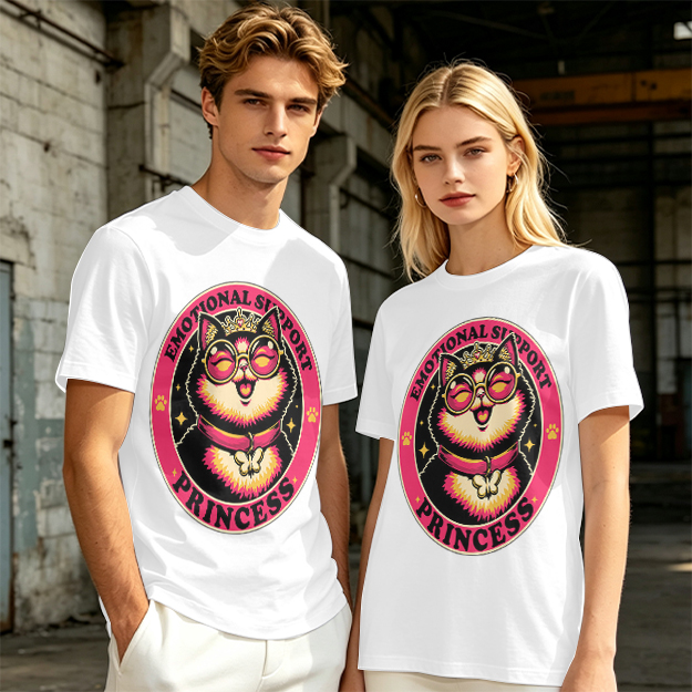 Emotional Support Princess Cat Graphic T-Shirt