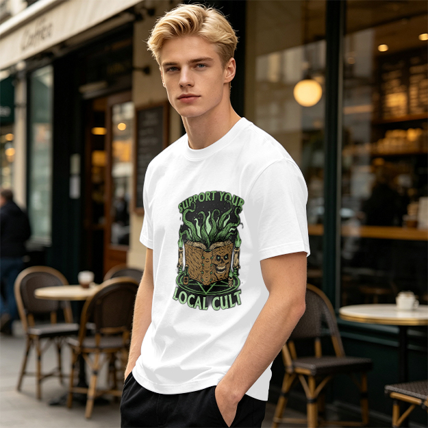 Support Your Local Cult Occult Book Graphic T-Shirt
