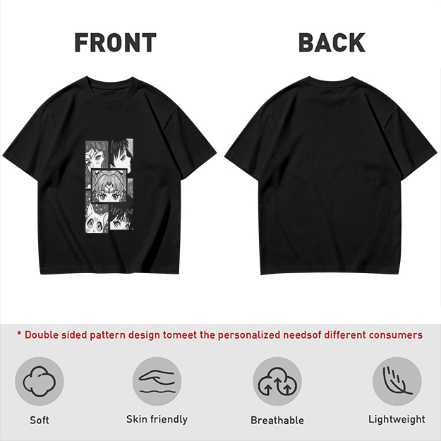 Olive Anime Character Panel Print Short Sleeve T-Shirt