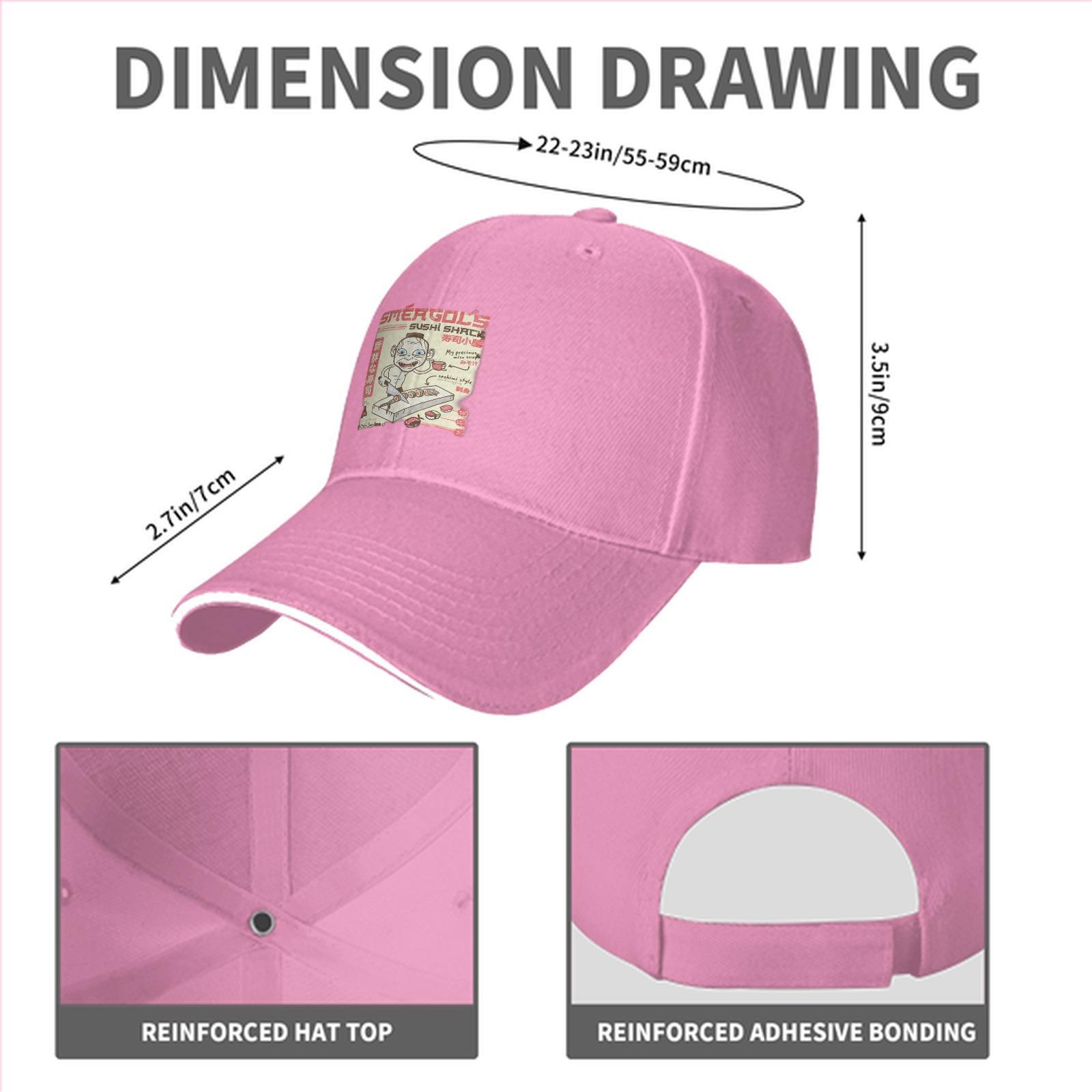 Sméagol's Sushi Shack Themed Black Baseball Cap