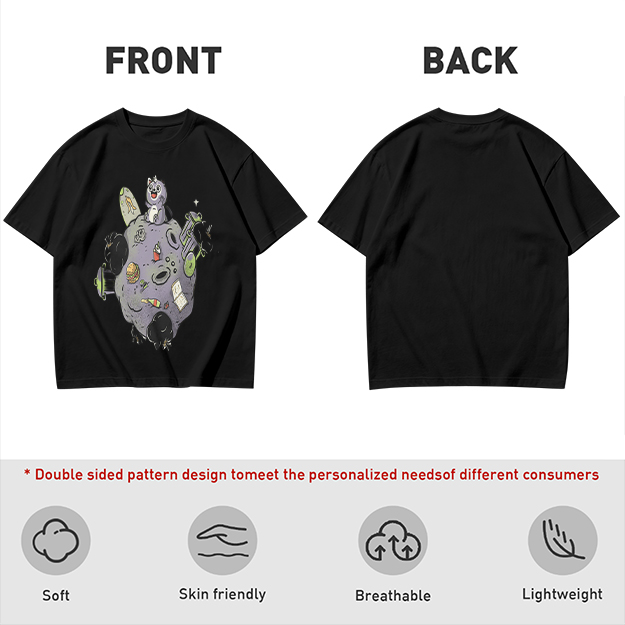 Olive Green T-Shirt With Space Raccoon On Asteroid Graphic