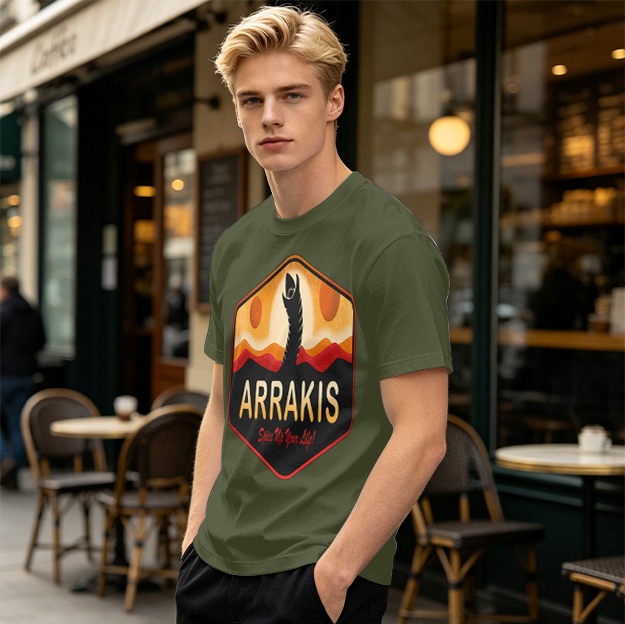 Arrakis Sandworm Desert Sunset Graphic T-Shirt Design