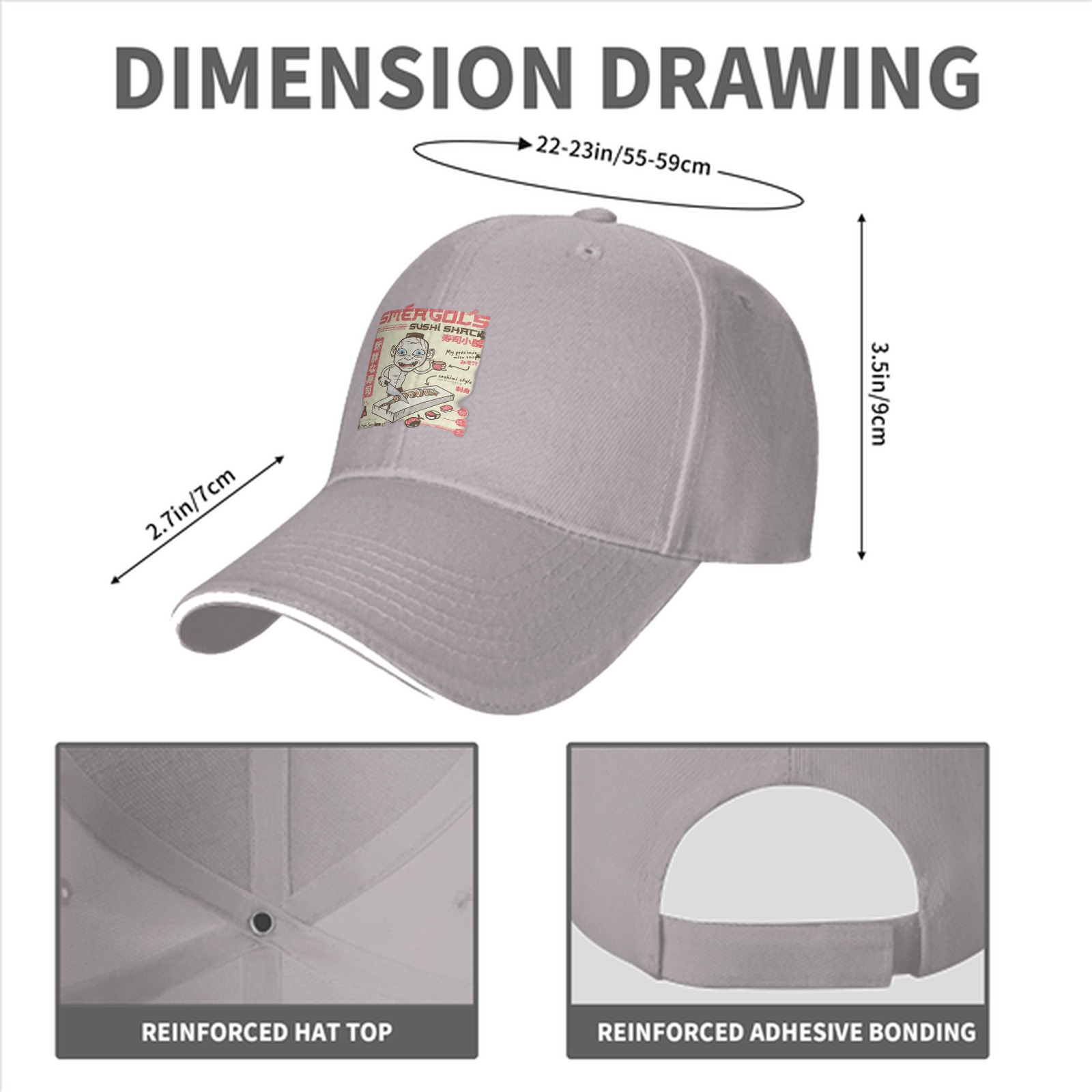 Sméagol's Sushi Shack Themed Black Baseball Cap