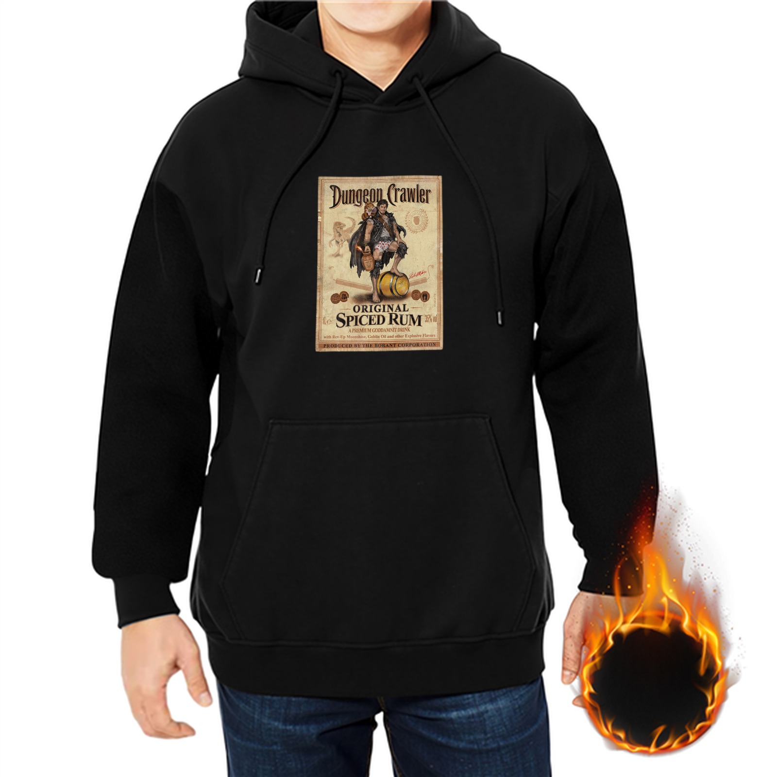 Dungeon Crawler Original Spiced Rum Graphic Black Hoodie