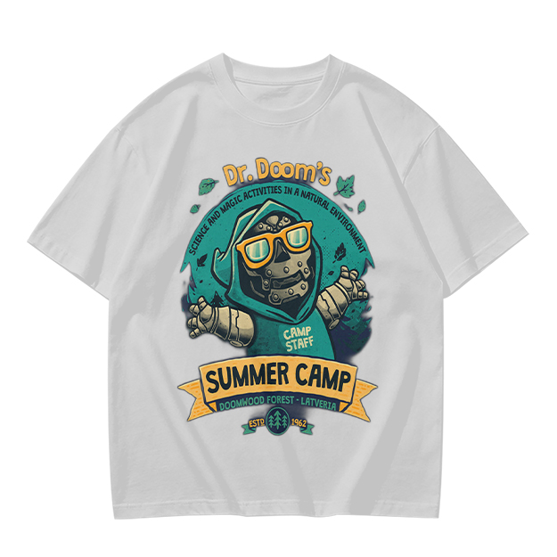 Dr. Doom's Summer Camp Themed Graphic T-Shirt
