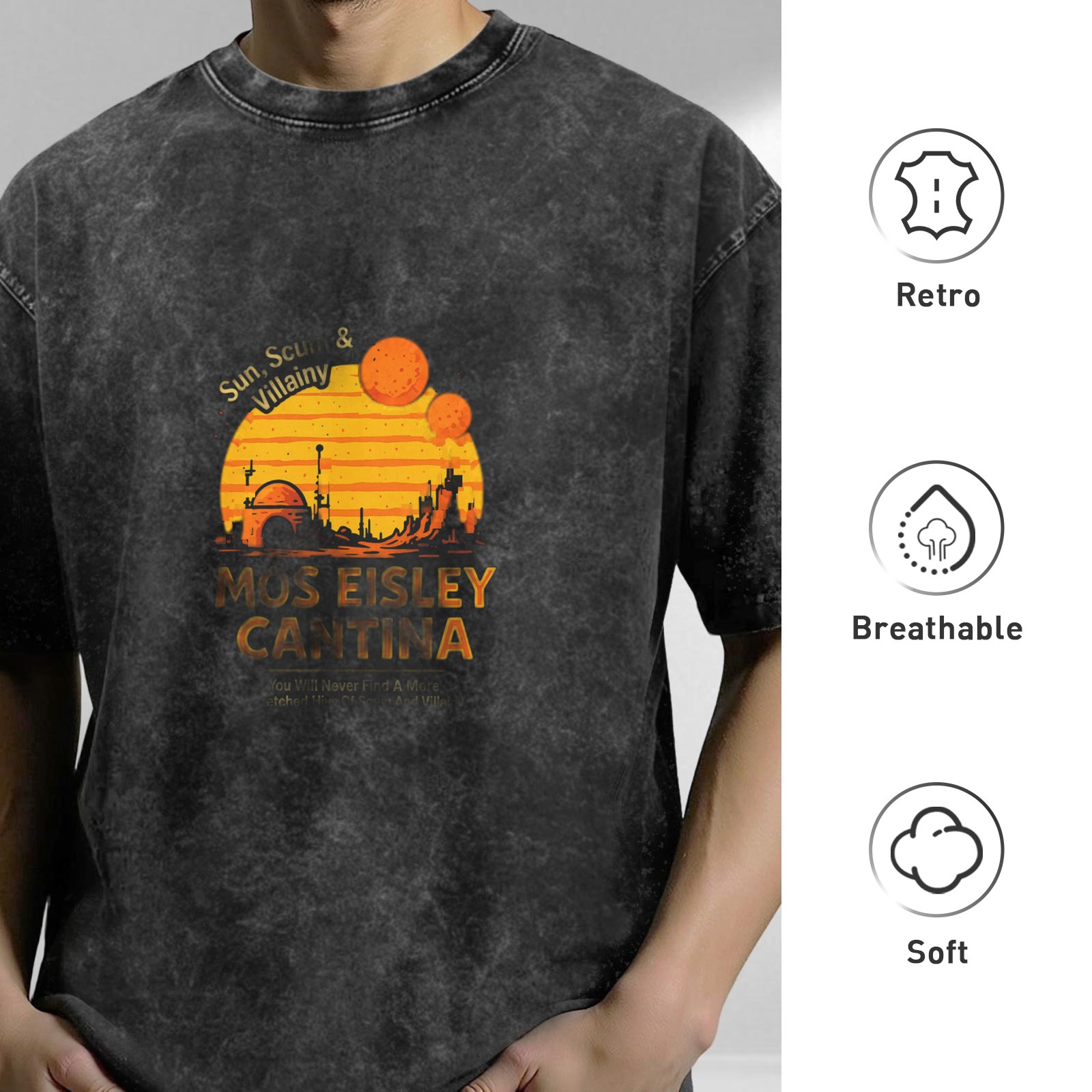 Vintage Star Wars Mos Eisley Cantina Tatooine Sunset T-Shirt