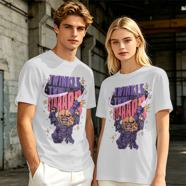 Olive T-shirt with Twinkle Twinkle Starrr Monster Graphic Print