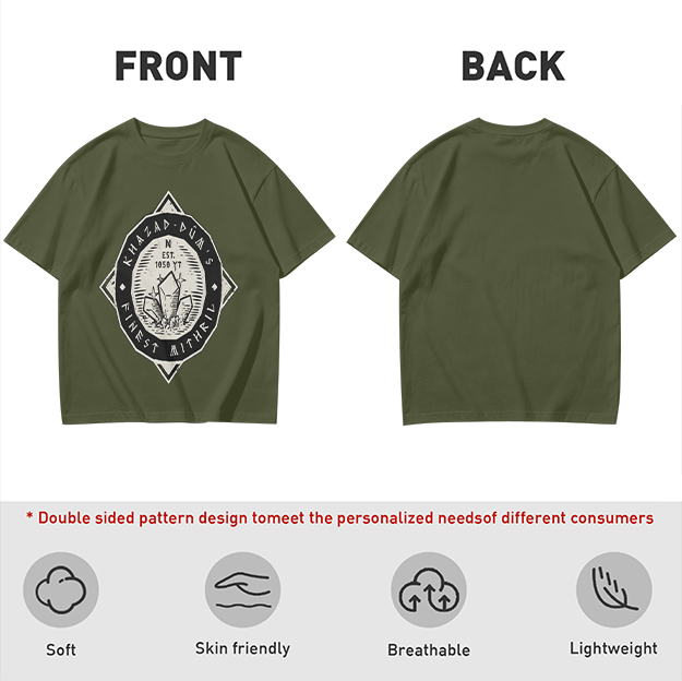 Olive Green T-Shirt with Khazad-dum's Finest Mithril Print