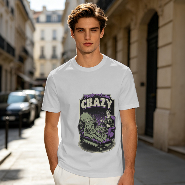 People Make Me Crazy Cthulhu Therapy Graphic T-Shirt