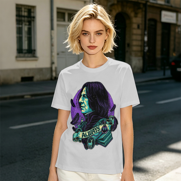 Olive T-Shirt With Severus Snape 'Always' Fantasy Art Print
