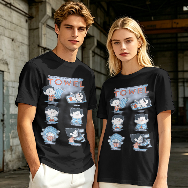 Olive T-Shirt With Cartoon Towel Themed Graphic Print