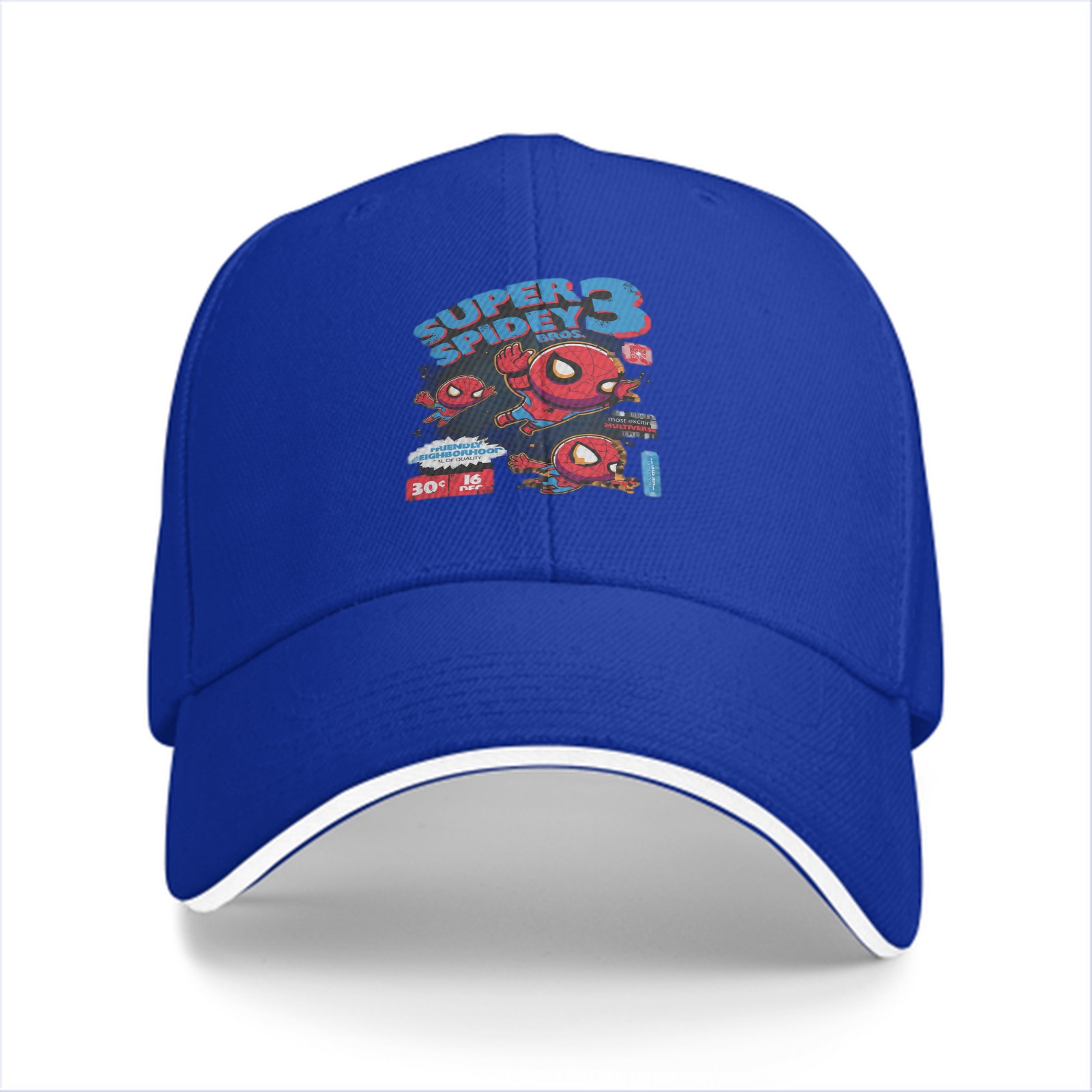 Black Baseball Cap With Super Spidey 3 Graphic Print