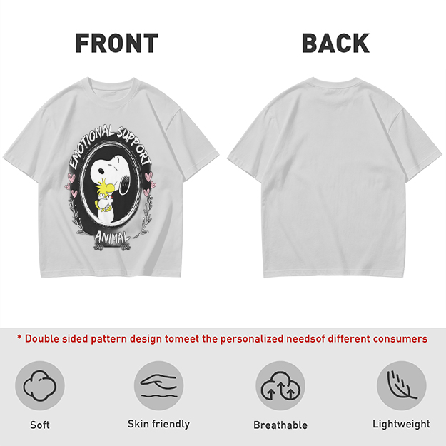 Snoopy and Woodstock Emotional Support Animal Graphic T-Shirt