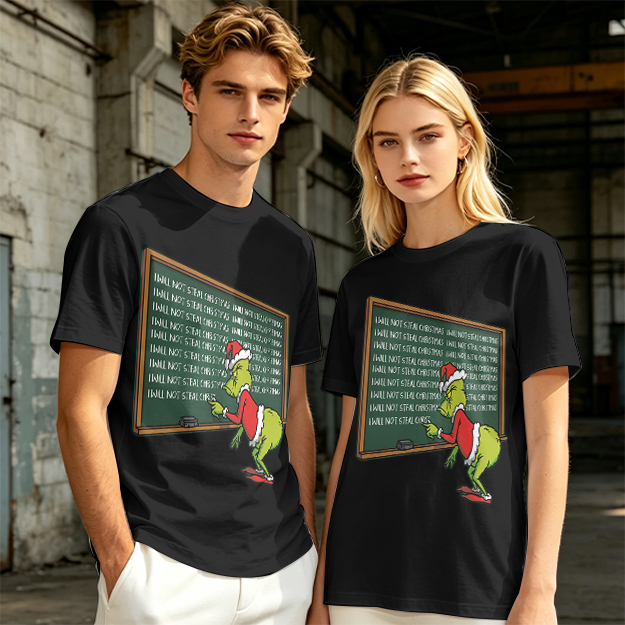 Grinch I Will Not Steal Christmas Chalkboard T-Shirt
