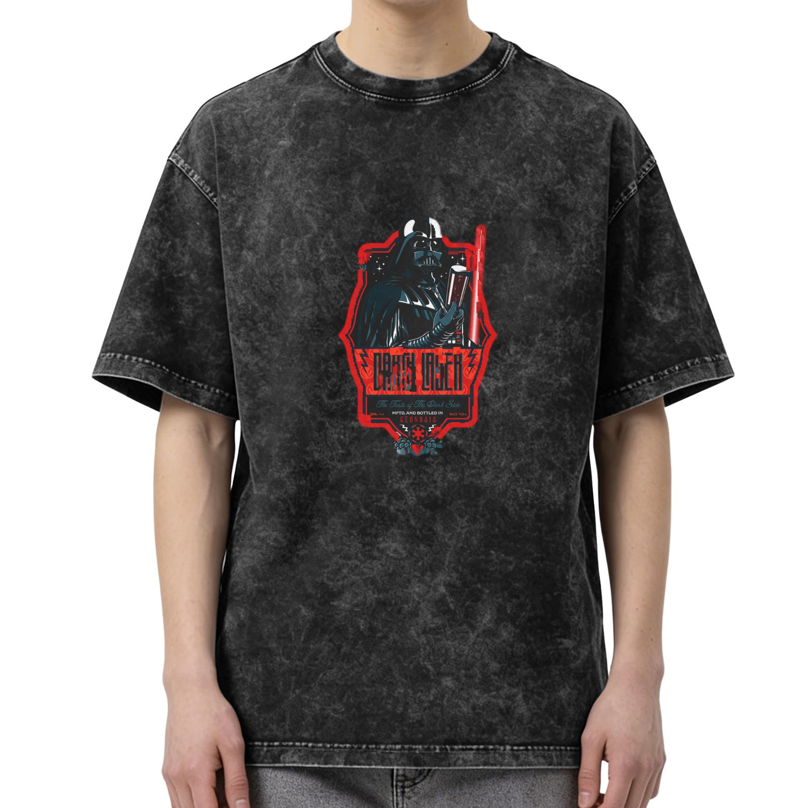 Darth Vader Graphic Dark Wash Cotton T-Shirt