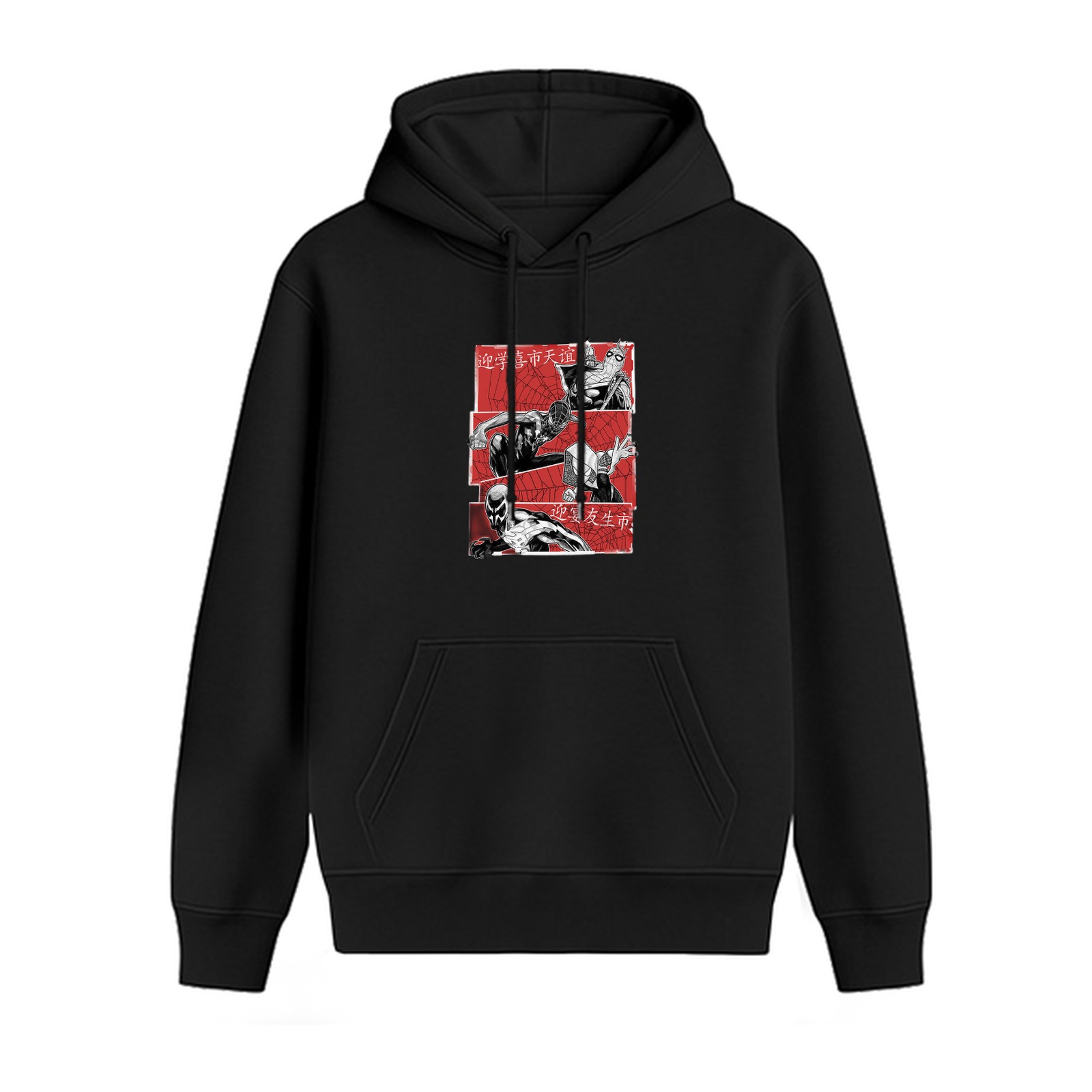 Black Hoodie With Spider Hero Comic Art Print