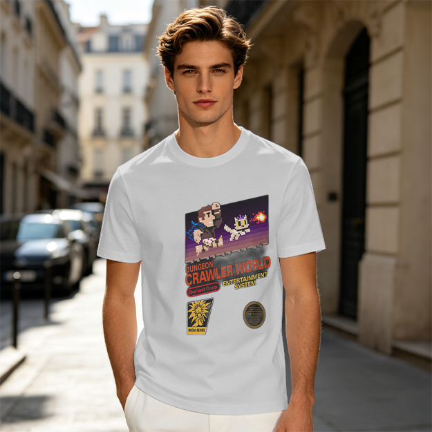 Dungeon Crawler World Retro Pixel Game Graphic T-Shirt