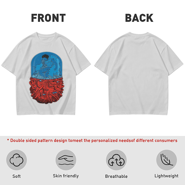 Olive T-Shirt With Surreal Capsule Water Figure Graphic