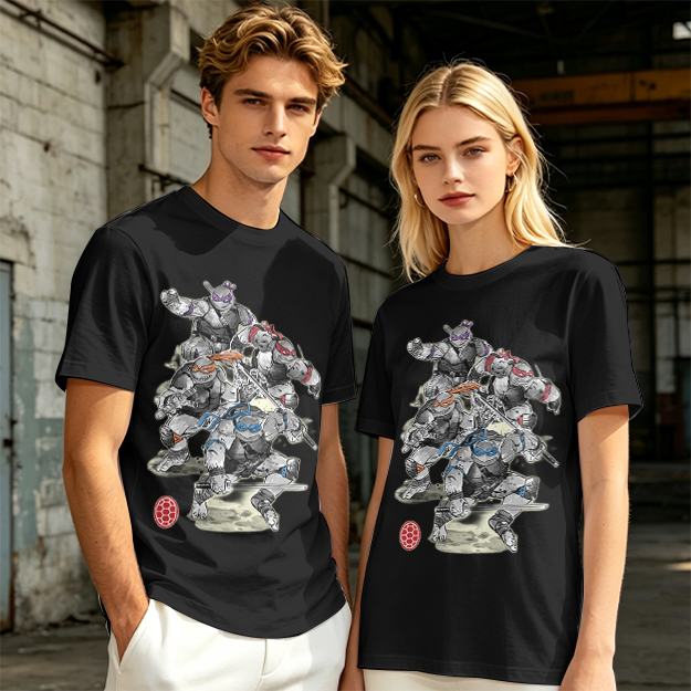 Olive T-Shirt Featuring Ninja Turtles Graphic Design
