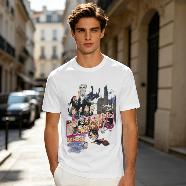 Olive T-Shirt With Harry Potter Themed Character Print