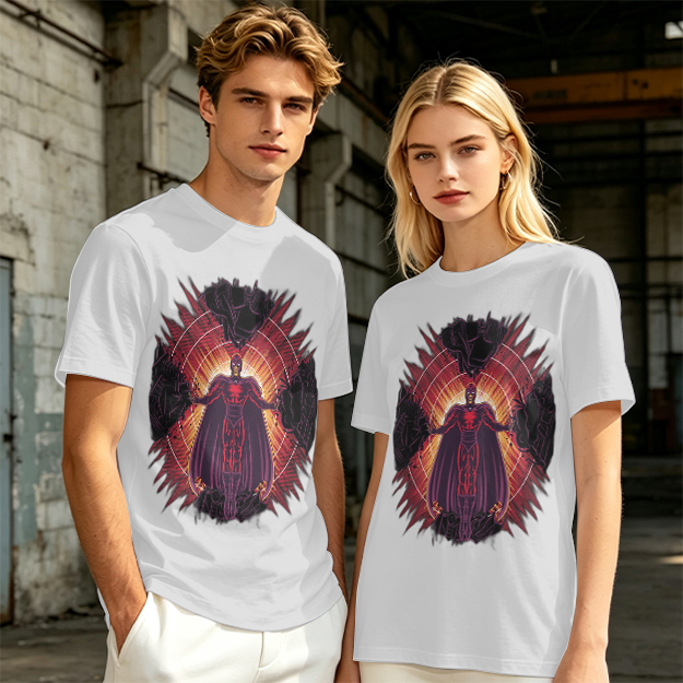 Olive T-Shirt With Superhero Villain Graphic Print