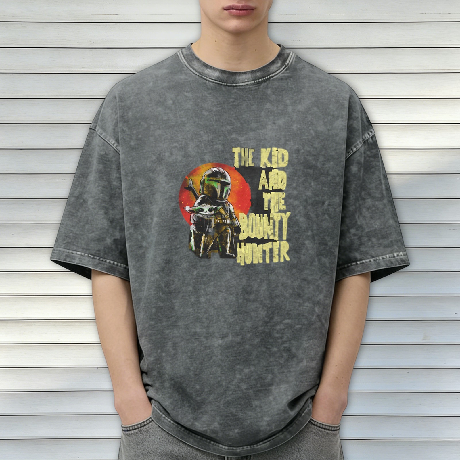 Washed Graphic T-Shirt Featuring The Kid and The Bounty Hunter