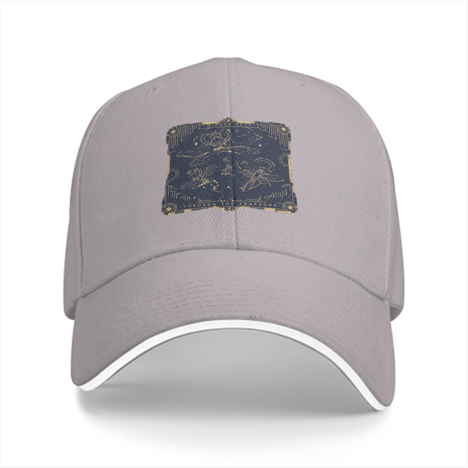 Black baseball cap with celestial line art patch