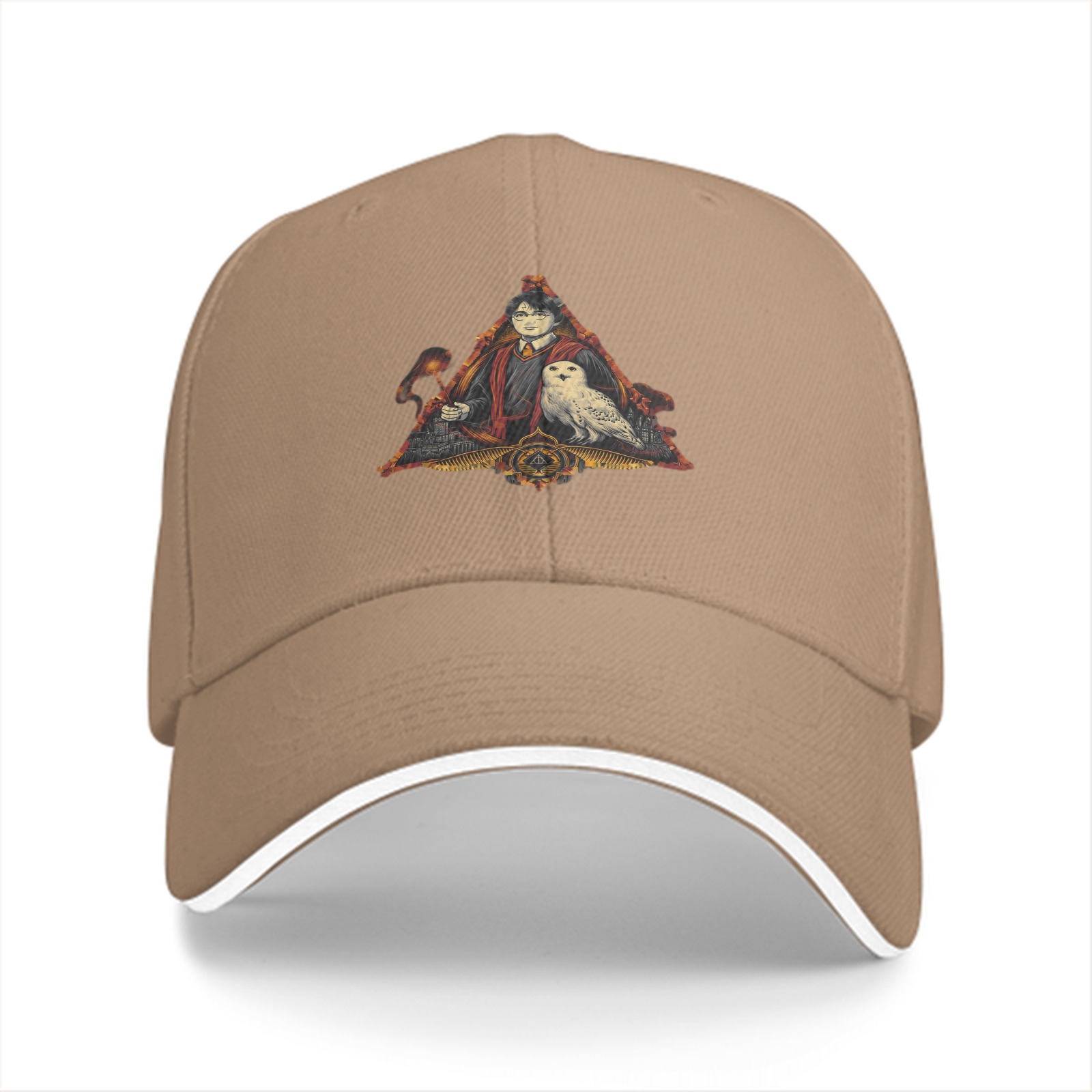 Black baseball cap with Harry Potter and Hedwig graphic