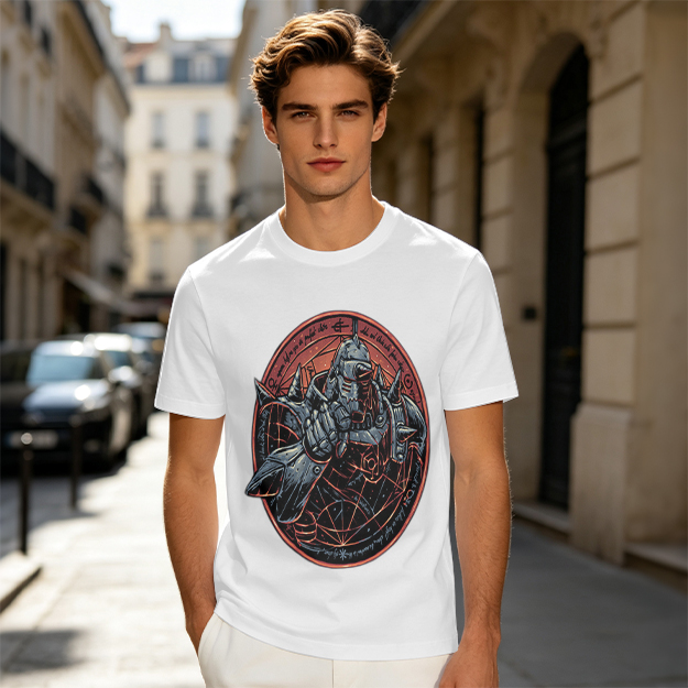 Olive T-Shirt Featuring Alphonse Elric Fullmetal Alchemist Artwork