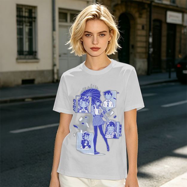 Anime Komi Can't Communicate Character Graphic Olive T-Shirt