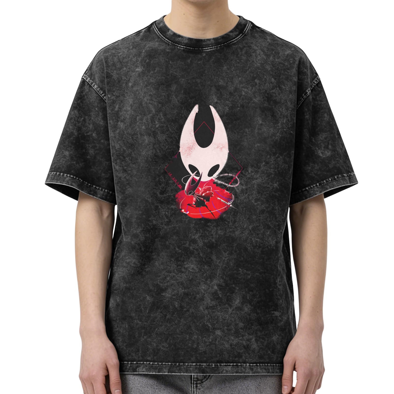 Hollow Knight Hornet Graphic Stonewashed Black T-Shirt