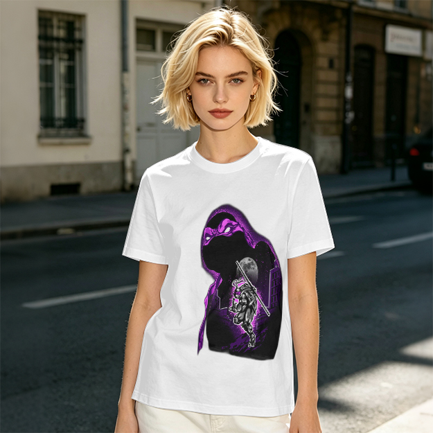 Olive T-Shirt With Purple Ninja Turtle Night Graphic Print