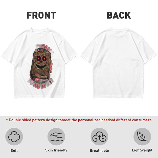 Olive T-Shirt With Evil Monster Book Graphic Design
