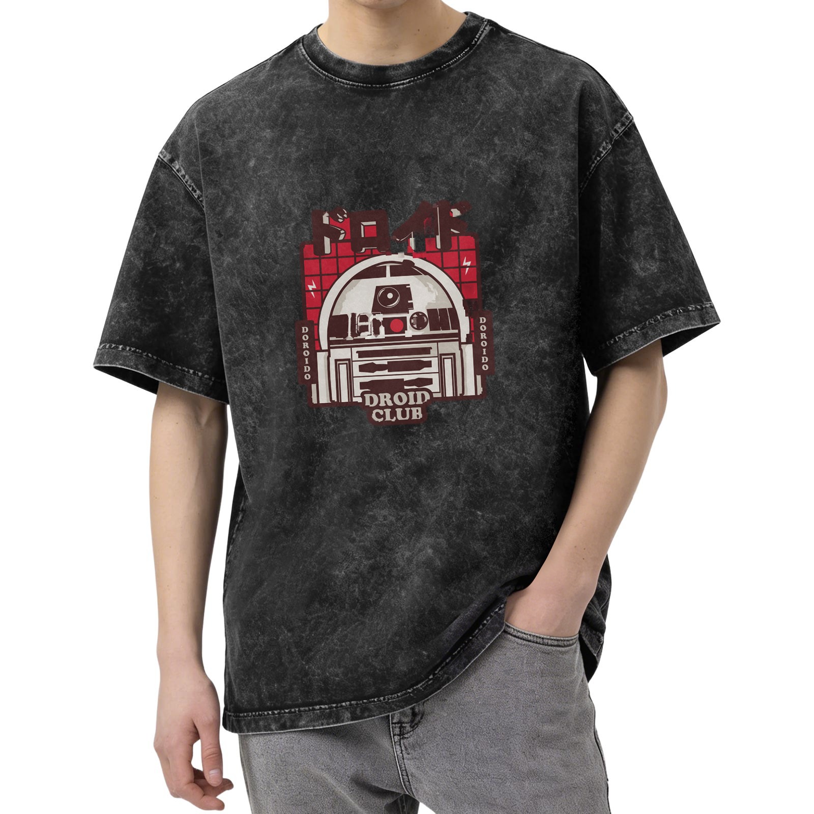 Star Wars R2-D2 Droid Club Graphic Acid Wash T-Shirt