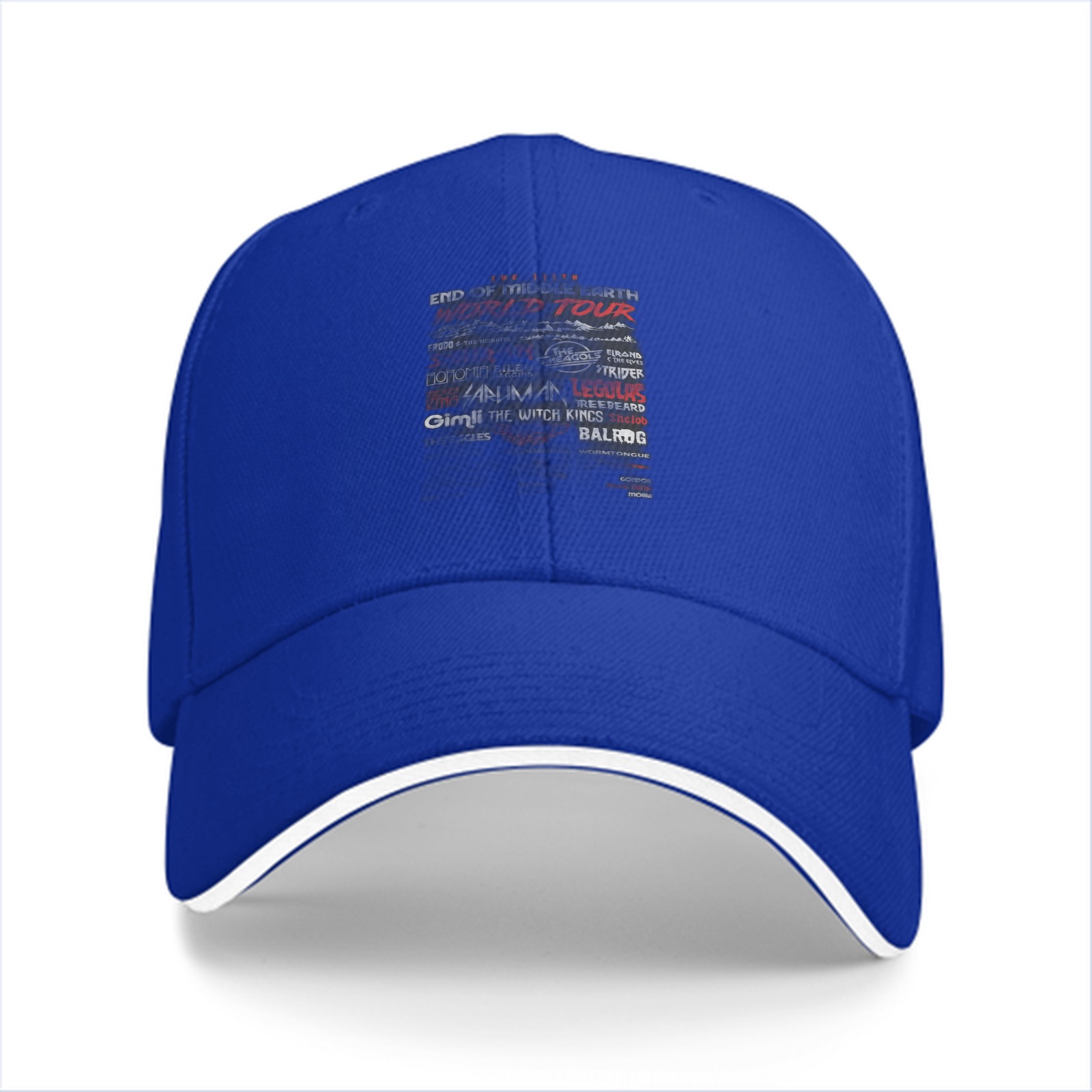 Black Baseball Cap with Middle Earth Tour Themed Print