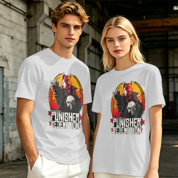 Olive Green Punisher Redemption Graphic T-Shirt
