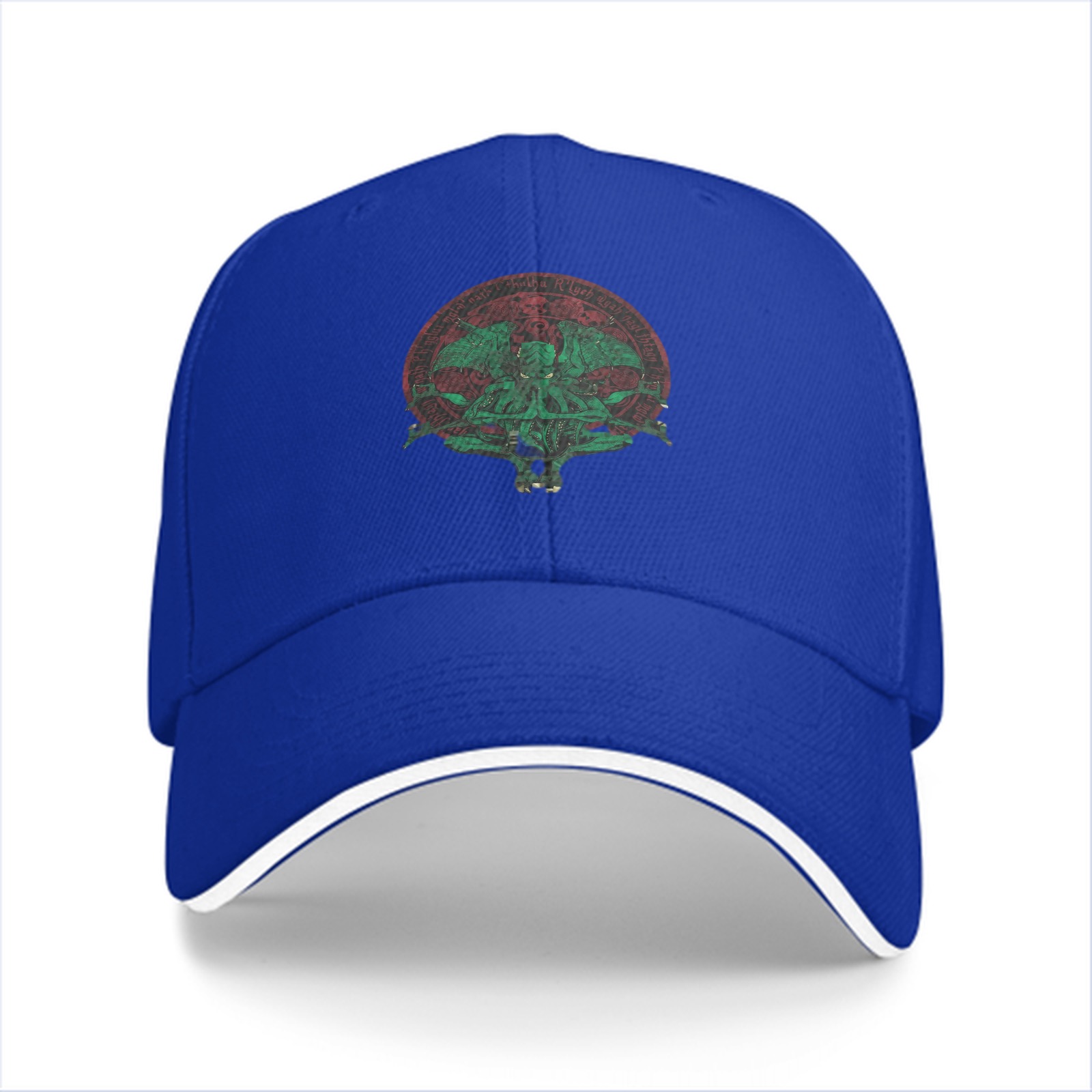 Black baseball cap with Cthulhu occult circle graphic